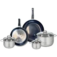 Elo Ensemble de 2 Poêles de cuisson 24 et 28 cm et 3 faitouts 12, 14 et 20 cm Prima Brillant