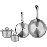 Elo Set de 2 Poêles de cuisson 24 et 28 cm et 2 faitouts 12 et 14 cm Profi Citrin