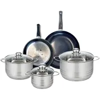 Elo Ensemble de 2 Poêles de cuisson 24 et 28 cm et 3 faitouts 16, 20 et 24 cm Prima Brillant