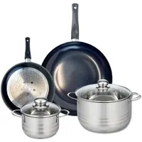 Elo Ensemble de 2 Poêles de cuisson 20 et 28 cm et 2 faitouts 14 et 20 cm Prima Brillant