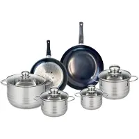 Elo Ensemble de 2 Poêles de cuisson 20 et 24 cm et 4 faitouts 12, 14, 16 et 20 cm Prima Brillant