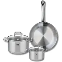 Elo Ensemble de 1 Poêle de cuisson 28 cm et 2 faitouts 14 et 20 cm Profi Citrin