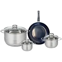 Elo Ensemble de 1 Poêle de cuisson 24 cm et 3 faitouts 12, 14 et 24 cm Prima Brillant