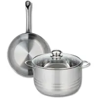 Elo Ensemble de 1 Poêle de cuisson 24 cm et 1 faitout 24 cm Profi Brillant