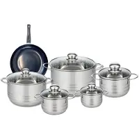 Elo Ensemble de 1 Poêle de cuisson 20 cm et 5 faitouts 12, 14, 16, 20 et 24 cm Prima Brillant