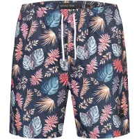 INDICODE JEANS Shorts de bain 'Antorgos' bleu marine / aqua / lilas / rose