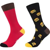 Fun Socks Unisexe, Chaussettes, CREW Socken 2er Pack, Rouge, (lot de 2, 41 - 46)