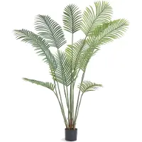 Vevor Arbre Artificiel 1828 mm Plante Artificielle PE Palmier à Noix de Bétel Faux Arbre Vert avec Pot 152x128 mm Fausse Plante de Décoration pour Maison Bureau Centres Commerciaux Intérieur Extérieur