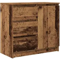 vidaXL Sideboard avec tiroir imitation vieux bois 71x35x65 cm Bois composite
