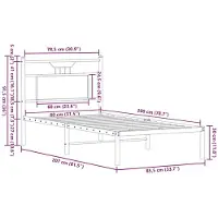 vidaXL Cadre de lit sans matelas Chêne brun 80x200 cm Bois composite
