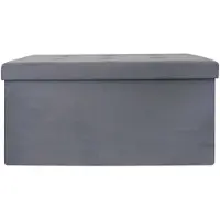 Home Deco Factory Coffre Banc Pliable Gris Fonce
