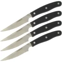 Nirosta 9919850 Lot De 4 Couteaux À Steak, Acier Inoxydable, Noir, 22 Cm