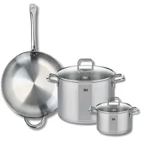 Elo Ensemble de 1 Poêle de cuisson 32 cm et 2 faitouts 16 et 26 cm Profi Citrin