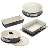 Dr. Oetker Dr Oetker 9991350 Ensemble De 4 Moules À Gâteaux Back-Trend, Moule À Manqué, Moule À Cake, Moule Rectangulaire, Moule À Savarin, Acier Inoxydable, Céramique, Crème, Gris Anthracite, De 28 À 32 Cm