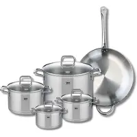 Elo Set de 1 Poêle de cuisson 32 cm et 4 faitouts 14, 16, 20 et 26 cm Profi Citrin