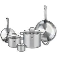 Elo Ensemble de 2 Poêles de cuisson 24 et 32 cm et 3 faitouts 12, 20 et 26 cm Profi Citrin