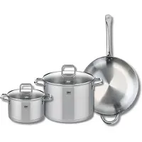 Elo Ensemble de 1 Poêle de cuisson 32 cm et 2 faitouts 20 et 26 cm Profi Citrin