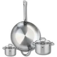 Elo Ensemble de 1 Poêle de cuisson 32 cm et 2 faitouts 12 et 16 cm Profi Citrin