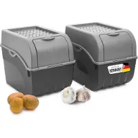 Novaliv Boîtes à légumes Boîtes à pommes de terre Récipients de stockage 3,5l à 9l (Gris, 2X 9l)