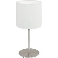 Eglo Pasteri Lampe de table nickel mat, blanc