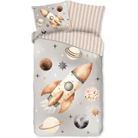 Good Morning Housse de couette enfant - Rocket Explorer - 140x220 cm | Parure de lit bébé