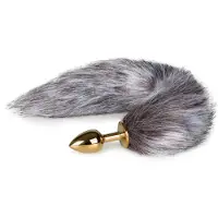 EasyToys Fox NO5 - plug anal métal queue de renard (or-argent)
