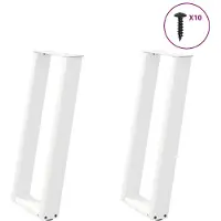 vidaXL Pieds de table console en forme de U 2 pcs. Blanc 28x(72-73) cm Acier