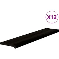 vidaXL Marches d'escalier 12 pcs marron foncé 120x30x2 cm chêne massif