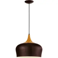 Eglo Lampe à suspension Obregon marron avec du bois marron