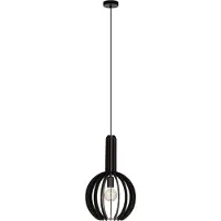 Eglo Lampe à suspension en bois noir Velasco Ø 31 cm