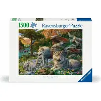 Ravensburger Puzzle de 1500 pièces « Loups au printemps ». Adultes et enfants à partir de 14 ans. Puzzle de qualité supérieure 80 x 60 cm. 12000719.