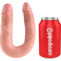 King Cock - double gode - taille moyenne - couleur chair