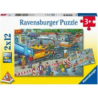 Ravensburger Puzzle 2 Puzzles - Chantier de construction de route - 10 à 25 pièces
