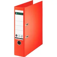 Leitz Chemise en papier solide, 180 degrés, DIN A4, 80 mm, couverture cartonnée rouge clair, papier (A4, 80 mm, 1 pcs)