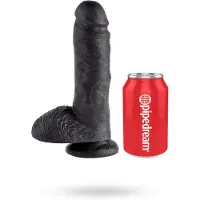 King Cock Gode avec Testicules 20,3 cm - Noir