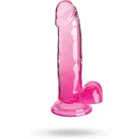 King Cock - gode réaliste avec testicules - transparent rose 18 cm
