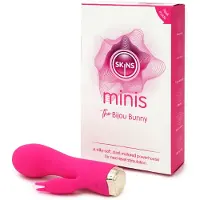 Skins Minis The Bijou Bunny vibromasseur muni d’un stimulateur clitoridien Pink 12.2 cm