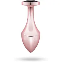 Rosy Gold - Plug anal - Pierre noire - métal rose gold