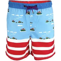 Unabux Shorts de bain ' WATER GIRAFFE ' bleu / rouge / blanc