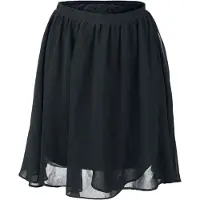 Forplay Jupe courte de - Jupe Chiffon Fluide - S - 3XL - pour Femme - noir - Taille XXL