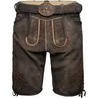 Krüger Collection Pantalon folklorique 'Elliot' brun foncé / jaune