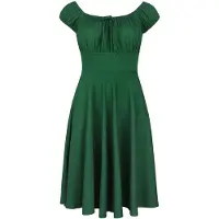 Voodoo Vixen Robe mi-longue Rockabilly de - Robe `Évasée Col Froncé - XS - 3XL - pour Femme - vert - Taille 3XL