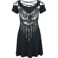 Black premium by emp Robe courte de - Robe Imprimé Corbeau - S - XXL - pour Femme - noir - Taille XL