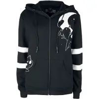 Heartless Sweat-shirt zippé à capuche Gothic de - Sweat À Capuche Moon Cats - S - 4XL - pour Femme - noir/blanc - Taille XXL