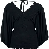 Black premium by emp T-shirt manches longues de - Haut Froncé Manches Longues - S - M - pour Femme - noir - Taille S