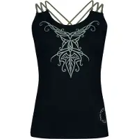 Le Seigneur Des Anneaux Top de - Elfes de Mirkwood - Feuille de Lórien - S - XXL - pour Femme - noir - Taille L