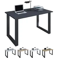 VCM Bureau en bois | H. 76 x W. 110 x T. 80 cm | Table d'ordinateur simple | pieds en métal de haute qualité | Table de travail | Mobilier de bureau - Lona U
