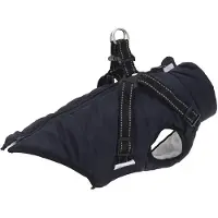 vidaXL Manteau pour chien Harnais Imperméable Réfléchissant Bleu marine L36