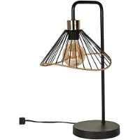 Home Deco Factory Lampe à Poser - - Abat Jour - Noir - Rotin