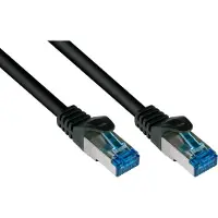 GOOD CONNECTIONS Patchkabel mit Rastnasenschutz, Cat. 6A, S/FTP, PiMF, halogenfrei, 500MHz, schwarz, 5m,